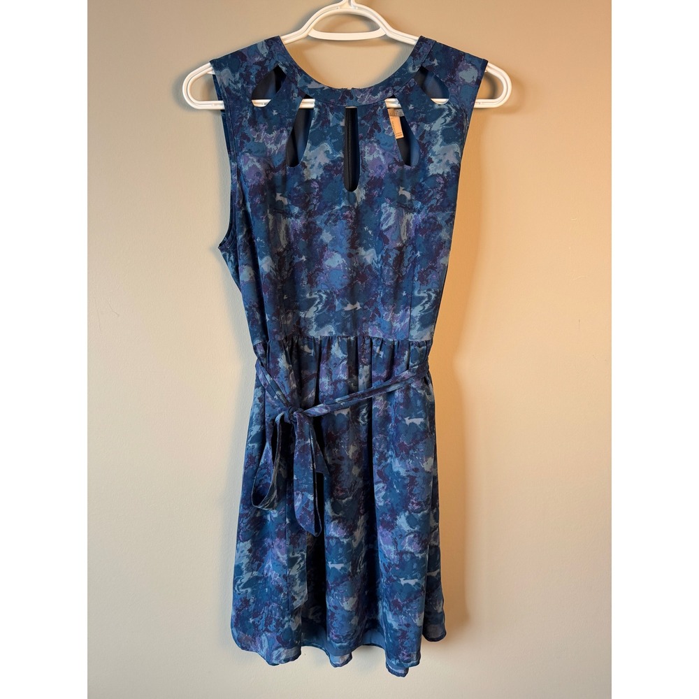 Forever 21 Contemporary Sleeveless Abstract Print Mini Dress Blue Purple Medium